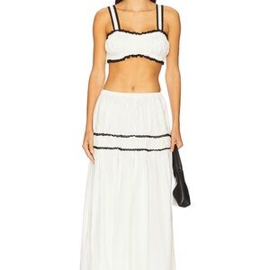 NWT WeWoreWhat White and Black Maxi Skirt & Top Set